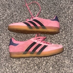 Adidas Gazelles Women's Pink and Black Sneakers